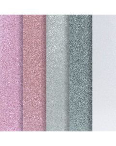Farebný papier trblietavý, A4, 210 g, 5 hárkov, mix farieb (ružová, strieborná)