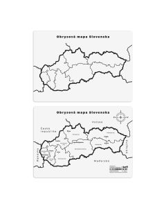 Slepá mapa „Slovensko – kraje“, šablóna, A5