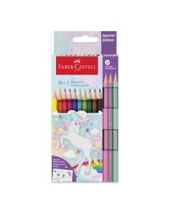 Farbičky Faber Castell „Unicorn“, 10 ks + 3 ks