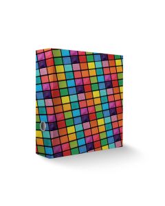 Zakladač pákový Ševt „farebné štvorce“, A4, 8 cm, laminovaný, 2022