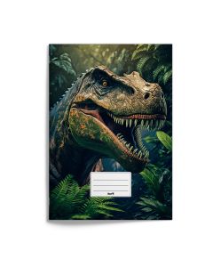 Zošit A4 „AI – T-rex“, 2023, 20 listov, linajkový (8 mm), 424 
