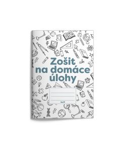 Zošit A5 na domáce úlohy „doodle“, 2024, 24 listov, linajkový (8 mm)