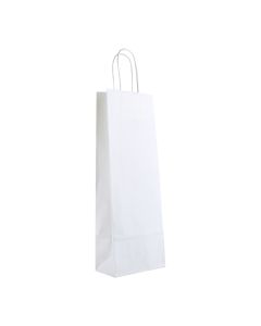 Darčeková taška na fľašu, 39 x 14 x 8 cm, papierová, biela