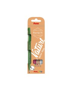 Fixky so štetcom Pentel Brush Sign Pen® Nature, súprava 4 ks