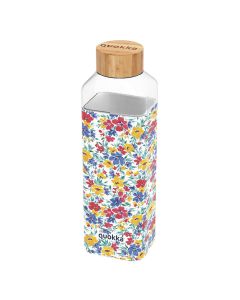 Sklenená fľaša so silikónovým povrchom Quokka Storm „Ditsy Floral“, 700 ml