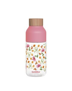 Tritánová fľaša Quokka Ice „Pink Flowers“, 570 ml