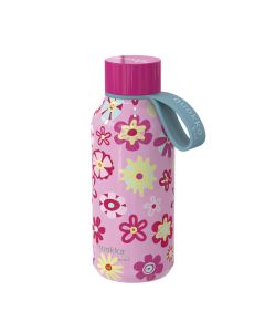 Nerezová termofľaša s pútkom Quokka Kids „Flowers“, 330 ml