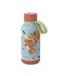 Nerezová termofľaša s pútkom Quokka Kids „Map of life“, 330 ml