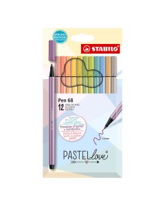 Fixky STABILO Pen 68 Pastellove, súprava 12 ks