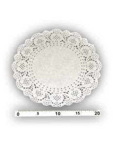 Papierová čipka pod tortu, okrúhla, priemer 24 cm, biela, 8 ks