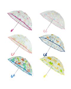 Detský dáždnik, priehľadný, mix motívov