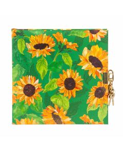 Poznámkový zápisník so zámkom Goldbuch „Sunflower“, 16,5 x 16,5 cm, 48 listov