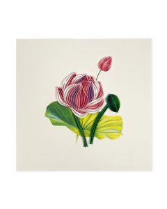 Originálne „handmade“ blahoželanie „ružový lotos“, 15 x 15 cm