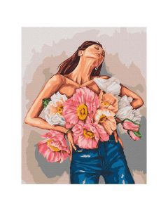 Maľovanie podľa čísel „Žena v kvetoch“, 40 x 50 cm