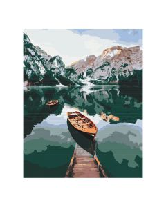 Maľovanie podľa čísel „Člny na zrkadlovom jazere“, 40 x 50 cm