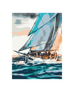 Maľovanie podľa čísel „Plachetnica na mori“, 30 x 40 cm