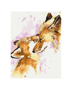 Maľovanie podľa čísel „Dve líšky“, 30 x 40 cm