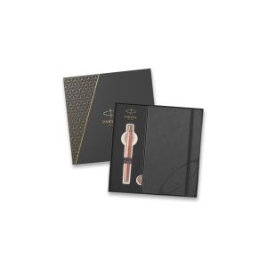 Súprava guľôčkového pera PARKER Jotter XL Monochrome Pink Gold a zápisníka