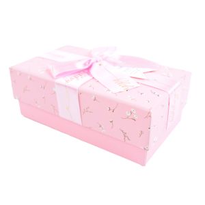 Darčeková krabica „kvietky“, 15,5 x 9 x 6 cm, svetloružová