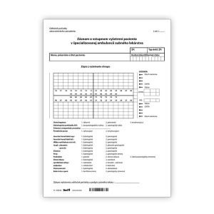 Záznam o vstupnom vyšetrení pacienta v zubnej ambulancii, 20 ks