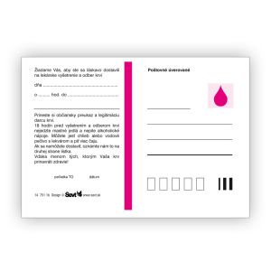 Pozvánka darcov krvi (bez určenia krvnej skupiny), 20 ks