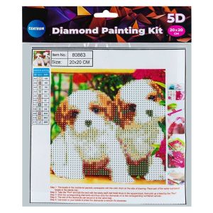 5D Diamantová mozaika „šteniatka“, 20 x 20 cm