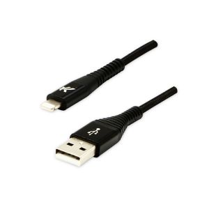 USB A (2.0) kábel Logo, Apple Lightning (C89) samec, MFi certifikácia, 2 m, čierny