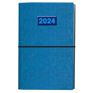 Vreckový diár na rok 2024 „Duo“, D90, 9,2 x 14,2 cm, týždenný, modrý