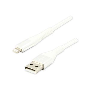 USB A (2.0) kábel Logo, Apple Lightning (C89) samec, MFi certifikácia, 2 m, biely