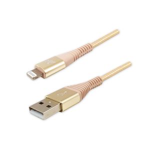 USB A (2.0) kábel Logo, Apple Lightning (C89) samec, MFi certifikácia, 1 m, zlatý