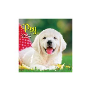Nástenný kalendár na rok 2024 „Psy“, N50, 33 x 33 cm