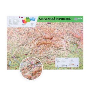 Podrobná 3D mapa Slovenska, ŠEVT, vlastivedná, geografická, A2