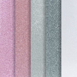 Farebný papier trblietavý, A4, 210 g, 5 hárkov, mix farieb (ružová, strieborná)