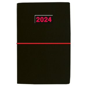 Vreckový diár na rok 2024 „Duo“, D89, 9,2 x 14,2 cm, týždenný, čierny