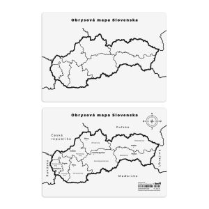 Slepá mapa „Slovensko – kraje“, šablóna, A5