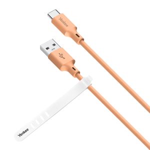 Kábel Yenkee, YCU 315 OE SILIC USB-A/USB-C, 1,5 m, oranžový