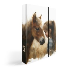 Školské dosky na zošity s boxom Ševt „kôň a dievča“, 2024, A5, lamino