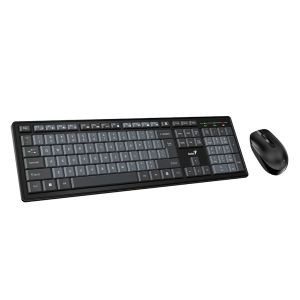 Súprava PC klávesnice a optickej bezdrôtovej myši Genius Smart KM-8200, CZ-SK, čierno-sivá