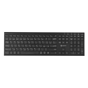 PC klávesnica Powerton UltraSlim, tichá, CZ-SK, čierna