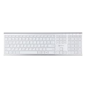 PC klávesnica Powerton UltraSlim, tichá, CZ-SK, strieborná