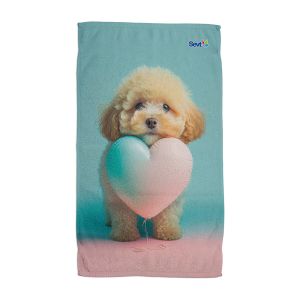 Detský uterák na ruky „AI – psík so srdcom“, 30 x 50 cm