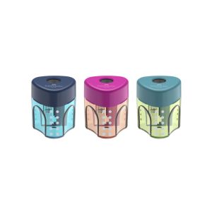 Strúhadlo Faber Castell Grip mini Trend, so zásobníkom, mix farieb