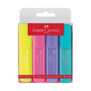 Zvýrazňovač Faber Castell superfluo + pastel, 1 – 5 mm, súprava 4 ks