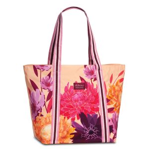 Plážová taška „Fabrizio Summer flowers“, 38/58 x 40 x 20 cm, marhuľová