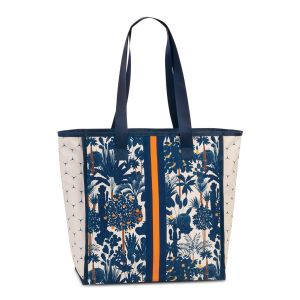 Plážová taška Fabrizio „modro-oranžové kvety“, 38 x 36 x 15 cm