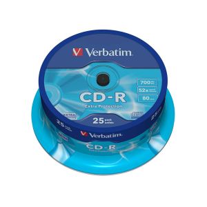 CD-R Verbatim Extra protection, 700 MB, 52x, cake 25 ks