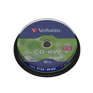 CD-RW Verbatim, 700 MB, 12x, cake 10 ks