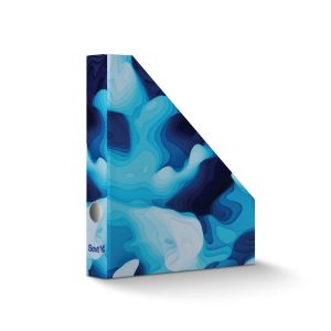 Stojan na časopisy Ševt, A4, 8 cm, papierový, „abstrakt – modrý“, 2022