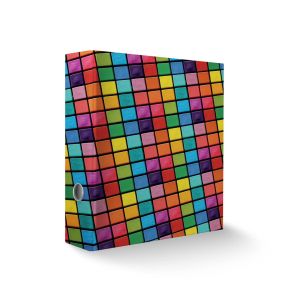 Zakladač pákový Ševt „farebné štvorce“, A4, 8 cm, laminovaný, 2022