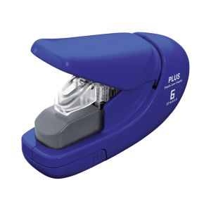 Zošívačka PLUS Paper Clinch mini, bezsponová,  plastová, 5 listov, modrá